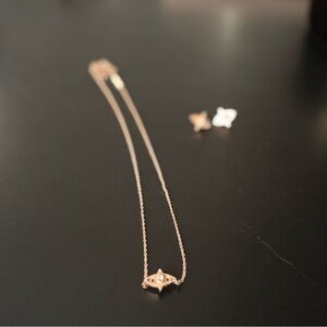 sold - Kendra Scott | Rose gold evil eye necklace and stud earrings | like new